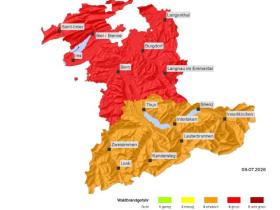Grosse Waldbrandgefahr im Verwaltungskreis Emmental